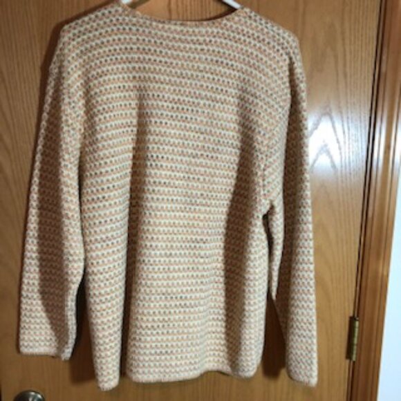 Vintage Reba Rose Cardigan Sweater NWOT Orange Yellow Cream Excellent 2X 3X - Picture 5 of 7
